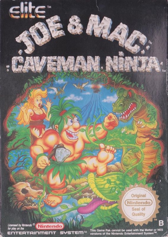 Joe & Mac: Caveman Ninja box art for Super Nintendo